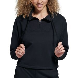 Bass Outdoor Women's Batona French‎ Terry Half-Zip Sweatshirt - Black Size XL